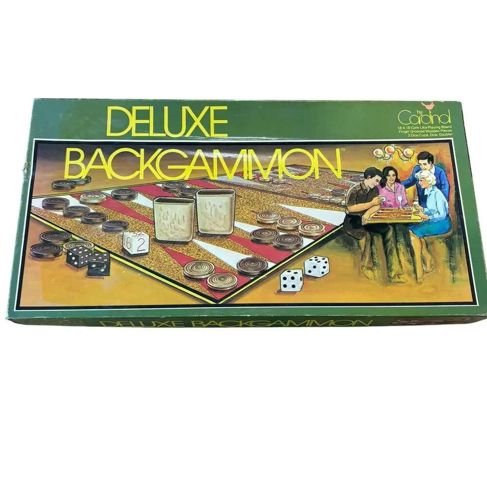 Vintage 1973 Board Game Lot - Hasbro Checker Set & Deluxe Backgammon Retro‎ 70s